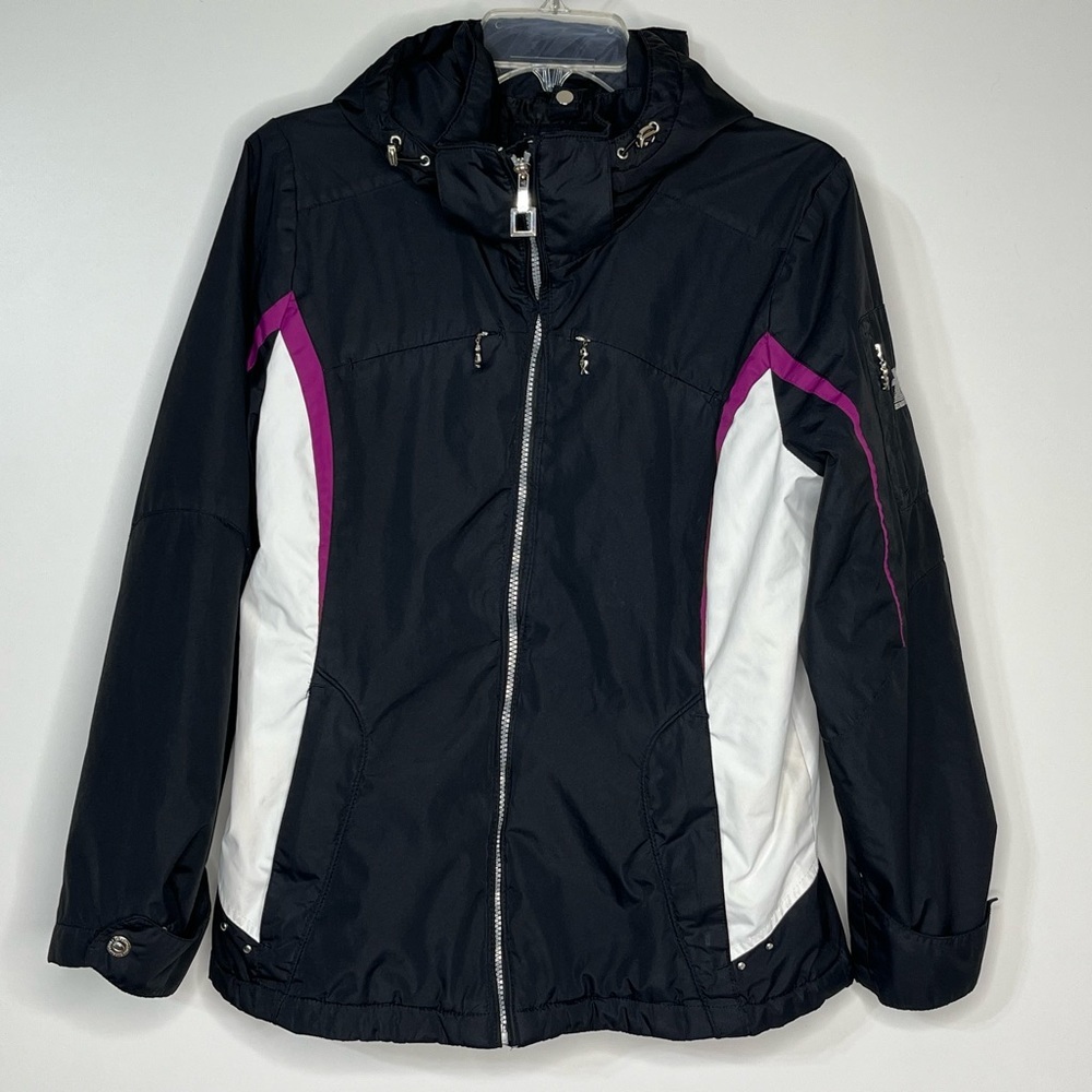 ZeroXposur Black‎ Purple White Women's Small Hooded Jacket